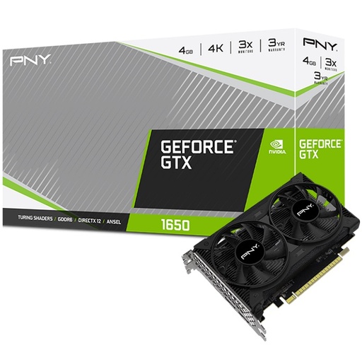 [VCG16504D6DFPPB] Pny Gtx 1650 4Gb Dual Fan Gddr6 128Bits 1 Dp 2 Pci Express3.0X16 Vcg16504D6Dfppb