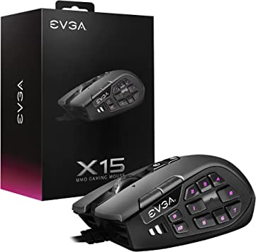 [904-W1-15BK-KR] Mouse Ex15 Mmo Gaming 8Khz 16000 Ppp 5 Perfiles 20 Botones Ergonomico Negro 904 W1 15Bk Kr