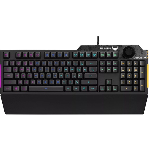 [RA04 TUF GAMING K1/CA] Teclado Asus Tuf K1 Usb 2.0 Antiderrames Perilla De Volumen Barra De Luz Rgb Ra04 Tuf Gaming K1 Ca
