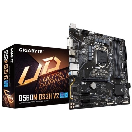 [B560M DS3H V2] Mb Gigabyte B560 Micro Atx Lga1200 128Gb 5333Mhz Oc 11Dvid 1Dp 1Ps2 3Usb3.2 B560M Ds3H V2