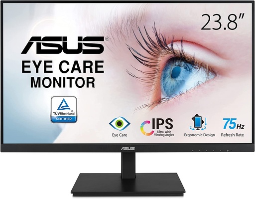 [VA24DQSB] Monitor Asus 23.8P Fhd 1920X1080 16.9 75Hz 5Ms Ips Led Dp D.Sub Usb Hub Adaptive Sync Va24Dqsb