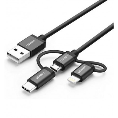 [80326] Cable Ugreen Usb 2.0A A Microusb Lightning Tipo-C