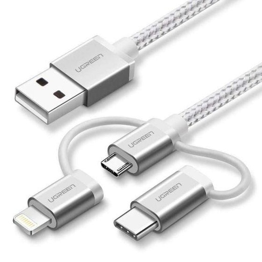 [80825] Cable Ugreen Usb 2.0A A Microusb Lightning Tipo-C