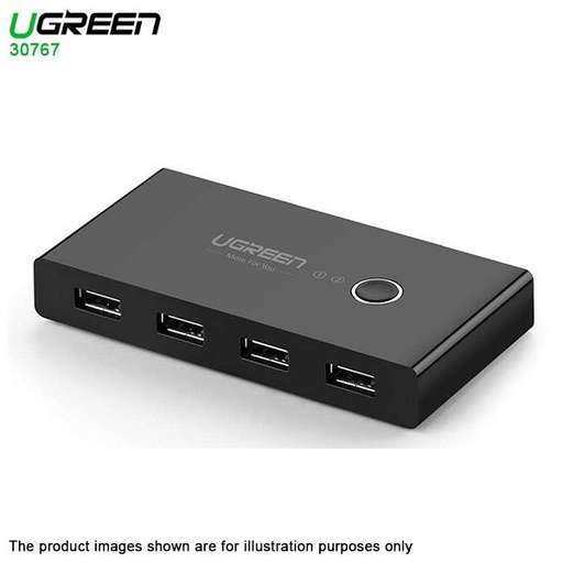 [30767] Switch Hub Ugreen Us216 4 Puertos Usb 2.0 Para 2 Computadoras