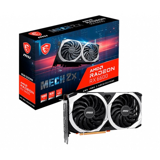 [RX 6600 MECH 2X 8G] Tarjeta De Video Msi Rx 6600 Mech 2X 8G 8Gb Ddr6 2491 Mhz 3*Dp 1*Hdmi