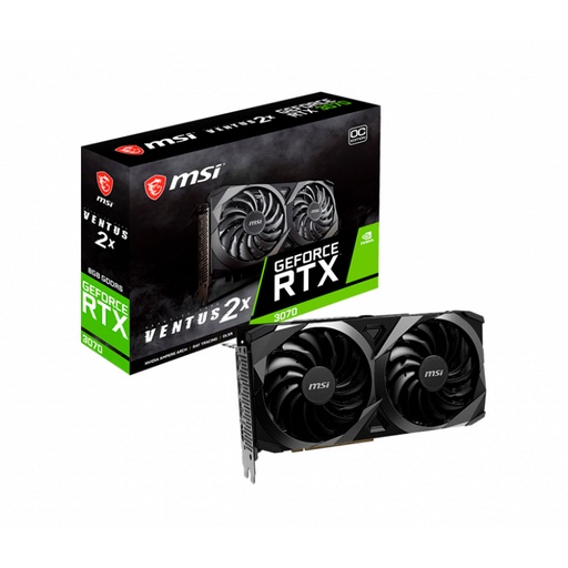 [RTX 3070 VENTUS 2X 8G OC] Tarjeta De Video Msi Rtx 3070 Ventus 2X 8G Oc Lhr 8Gb Ddr6 1755 Mhz 3*Dp 1*Hdmi