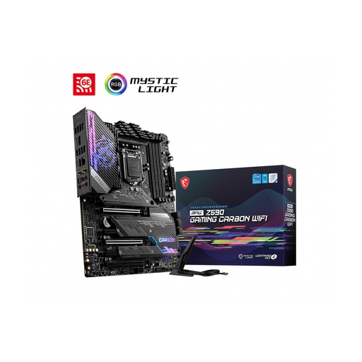 [MPG Z590 GAMING CARBON WI] Tarjeta Madre Msi Mpg Z590 Gaming Carbon Wifi Socket 1200 5333 3*M.2 1*Dp 1*Cro