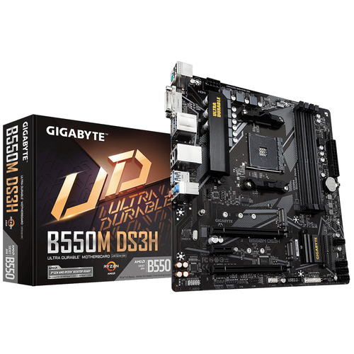 [B550M DS3H] Tarjeta Madre Gigabyte B550M Ds3H Socket Am4, Micro Atx, (B550M Ds3H)