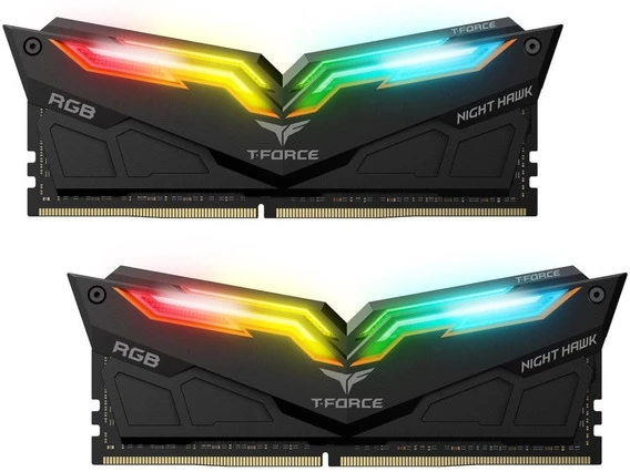 [TF14D432G3600HC18JDC01] Ram Teamgroup T Force Night Hawk Rgb 32Gb 16Gbx2 Ddr4 3600 Mhz Negro Tf14D432G3600Hc18Jdc01