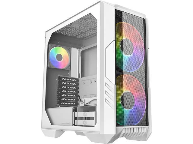 [H500-WGNN-S00] Gab Cooler Master Masterbox Haf 500 Blanco Media Torre Vidrio Templado Rgb 2X200 Mm Panel Front
