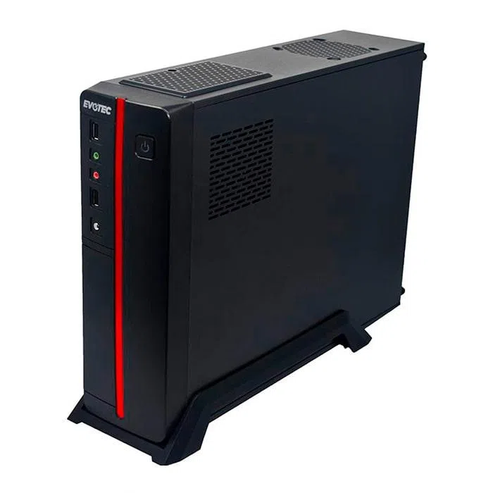[EV-1011] Gabinete Evotec Slim Viena Rojo M Atx Con Fuente 600W Ev 1011