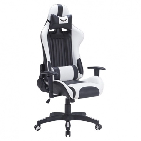 [NA-0901] Silla Gaming Naceb Marine 130Grds Soporte Lumbar Cervical Negro Blanco Na 0901