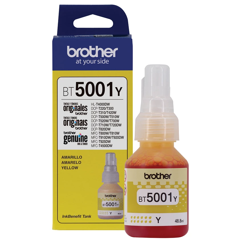[BT5001Y] Tinta Brother Amarillo De Alto Rendimiento De Hasta 5000 Pginas Compatible Bt5001Y