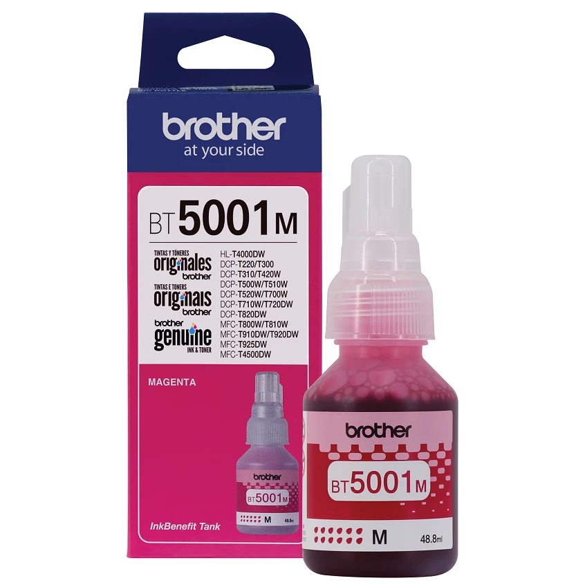 [BT5001M] Tinta Brother Magenta De Alto Rendimiento De Hasta 5000 Pginas Compatible Bt5001M