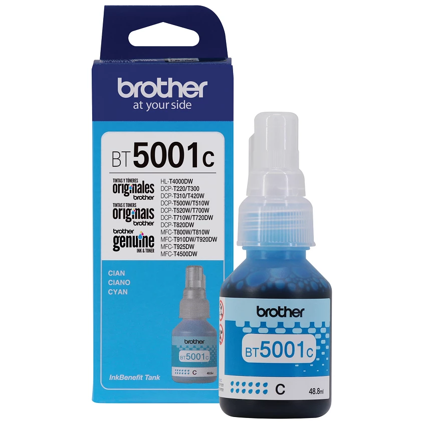 [BT5001C] Tinta Brother Cyan De Alto Rendimiento De Hasta 5000 Pginas Compatible Con Tinta Bt5001C