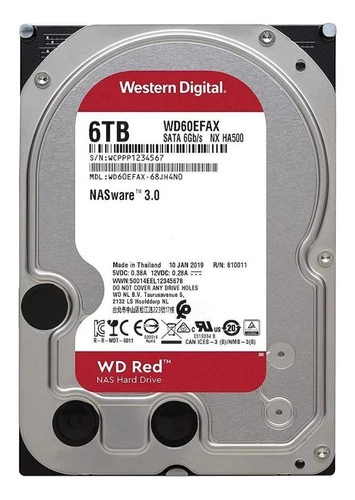 [WD60EFAX] Hdd Western Digital Wd Red 6Tb 3.5 256M Sata3 5400Rpm Rojo Wd60Efax