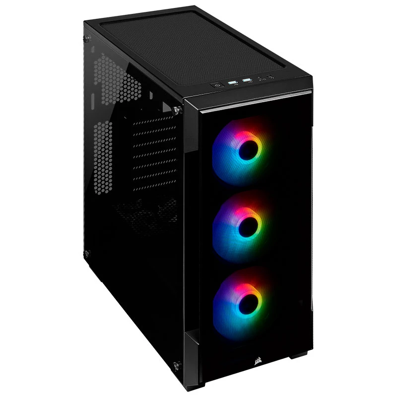 [CC-9011190-WW] Gab Corsair Icue 220T Con Ventana Atx Media Torre Ventiladores Rgb Frontales Incluidos Pane