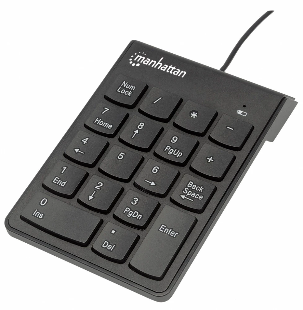[176354] Teclado Numerico Manhattan Usb 18 Teclas Alambrico Negro 176354