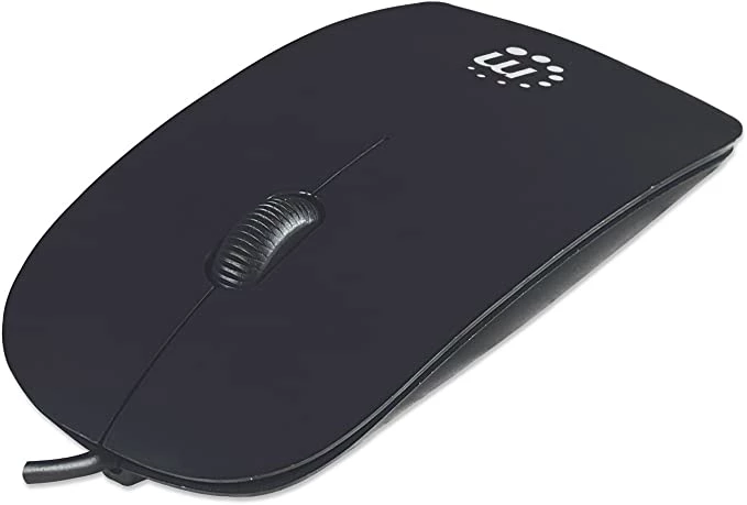 [177658] Mouse Optico Manhattan Silueta Usb Alambrico 1000 Dpi Negro 177658