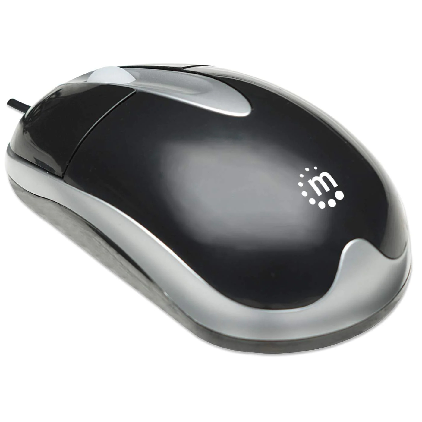 [177016] Mouse Manhattan Clasico Usb Optico Alambrico 1 000Dpi 3 Botones Negro Plata 177016