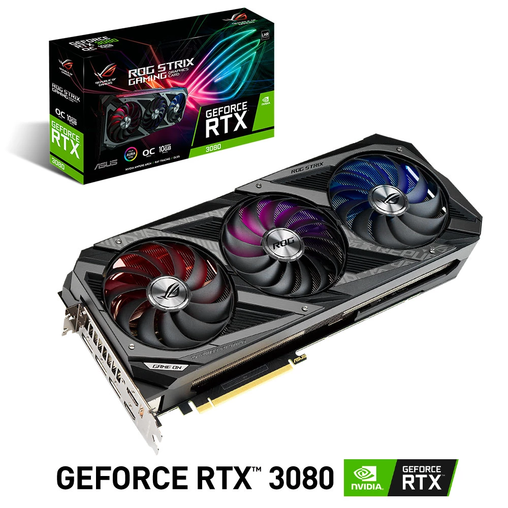 [ROG-STRIX-RTX3080-O10G-V2-GAMING] Asus Geforce Rtx 3080 Oc V2 10Gb Gddr6X 19Gbps 320 Bit Pcie 4.0 Rog Strix Rtx3080 O10G V2 Gaming