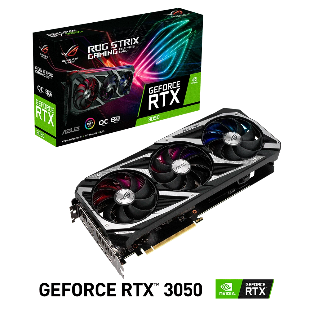 [ROG-STRIX-RTX3050-O8G-GAMING] Asus Rog Strix Pci 14Gbps 128Bit Maximo De Pantalla 4 Rog Strix Rtx3050 O8G Gaming