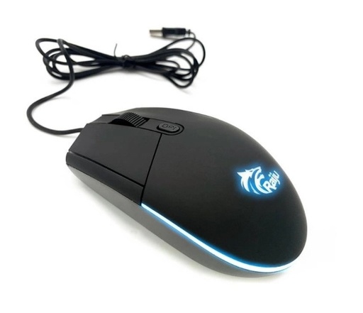 [RAIJU-OM01] Mouse Raiju Gaming Compatible Con Windows Con Cable Usd De 1 M Color Negro Raiju Om01