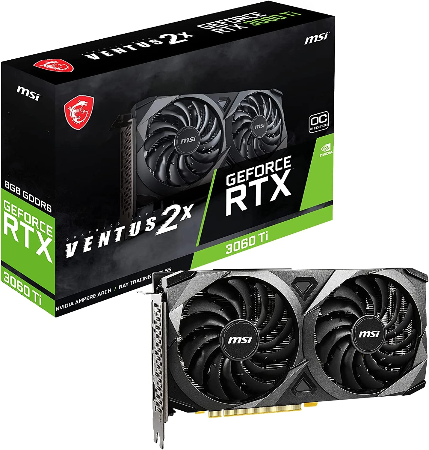 [RTX 3060 TI VENTUS 2X 8G OCV1 LHR] Gpu Msi Geforce Rtx 3060 Ti Ventus 2X 8G Ocv1 Lhr Gddr6