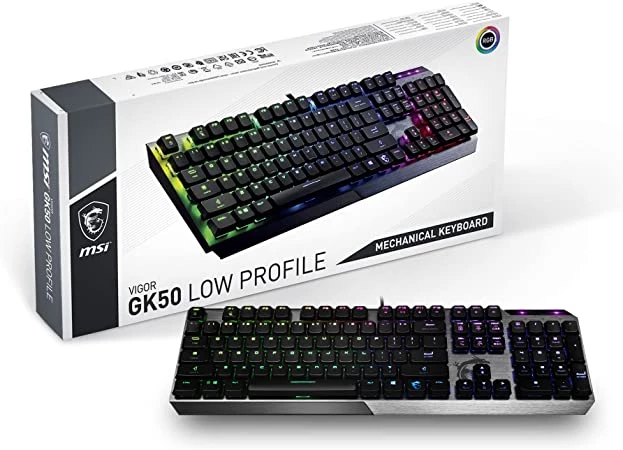 [GK50 LOW PROFILE US] Teclado Msi Vigor Gk50 Low Profile Us Negro