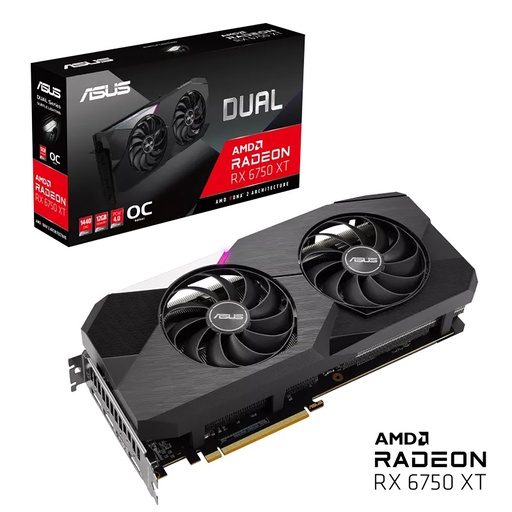 [DUAL-RX6750XT-O12G] Tarjeta De Video Asus Dual-Rx6750Xt-O12G 192-Bit Pci-E 4.0 2.1 3*Dp1.4A 8K Dual Fan