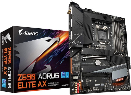 [Z590 AORUS ELITE AX] Mb Gigabyte Z590 S1200 Atx 2133 A 5400Mhz 1Dp 5Usb3.2 4Usb2.0 1Usbc3.2 2Sma 2T2R 6Sata6Gb 3M.2