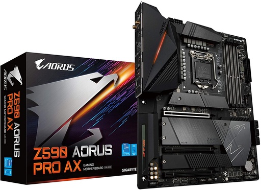 [Z590 AORUS PRO AX] Mb Gigabyte Z590 S1200 Atx 2133 A 5400Mhz 1Dp 8Usb3.2 4Usb2.0 1Usbc3.2 2Sma 2T2R 6Sata6Gb 4M.2