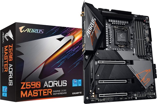 [Z590 AORUS MASTER] Mb Gigabyte Z590 S1200 Atx 2133 A 5400Mhz 1Dp 9Usb3.2 1Usbc 2Sma 2T2R 1Spdif 6Sata6Gb 3M.2 3Pc