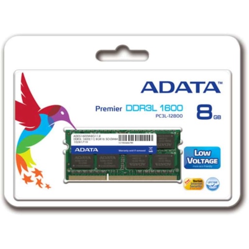 [ADDS1600W8G11-S] Ram Sodimm Adata 8Gb Ddr3L 1600Mhz Bajo Voltaje Adds1600W8G11 S