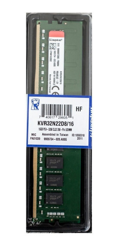 [KVR32N22D8/16] Ram Dimm Kingston Kvr Ddr4 16Gb 3200Mhz Non Ecc Cl22 1Rx8 Kvr32N22D8 16