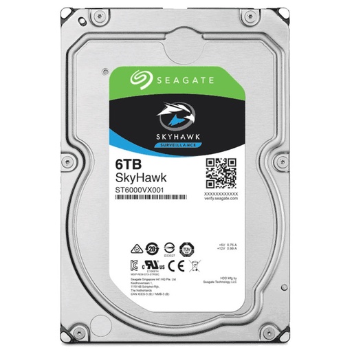 [ST6000VX001] Disco Duro Interno Pc New Seagate Skyhawk 6Tb Sata 3.5P St6000Vx001