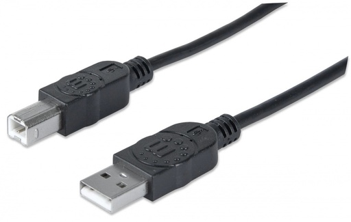[333368] Cable De Impresora Manhattan Usb A B 1.8M Velocidad 2.0 Negro 333368