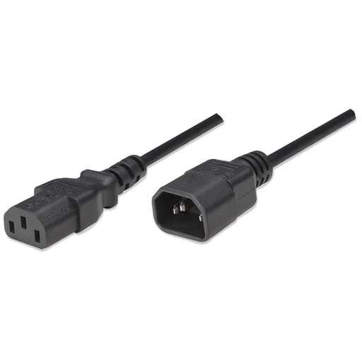 [301152] Cable Extension De Alimentacion Manhattan C14 A C13 1.8M Para Cpu Monitor 301152