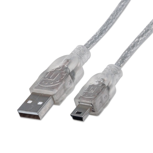 [333412] Cable Usb A Mini Manhattan B 1.8M Velocidad 2.0 Plata 333412