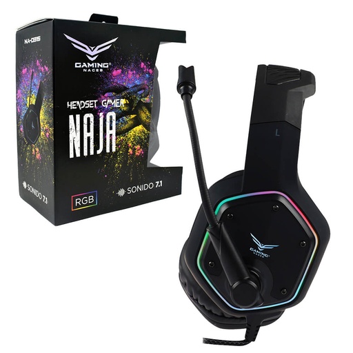 [NA-0315] Diadema Gamer Naceb Na 0315 Naja 7.1 Plug Play Usb 2.0 Rgb Na 0315