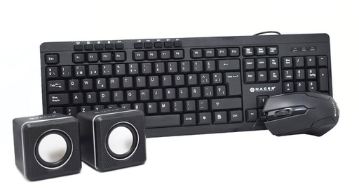 [NA-228N] Kit Teclado Mouse Y Bocinas Naceb Alambrico Na 228N