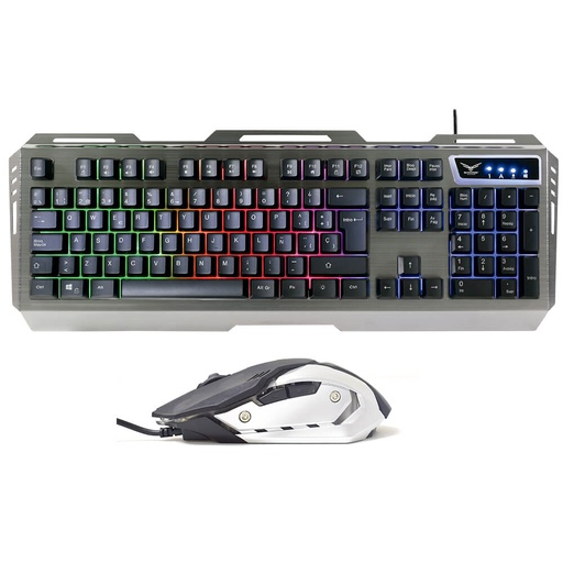 [NA-0911] Kit Teclado Y Mouse Naceb Alambrico Na 0911 Gamer Metalico Retroiluminado Na 0911