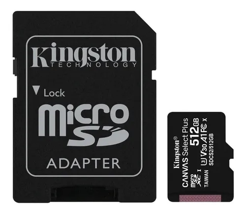 [SDCS2/512GB] Micro Sd Kingston 512Gb Canvas Select Plus Con Adaptador Sd Clase10 Sdcs2 512Gb
