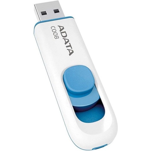 [AC008-16G-RWE] Memoria Usb Adata 16Gb 2.0 Retractil C008 Blanco Azul Ac008 16G Rwe