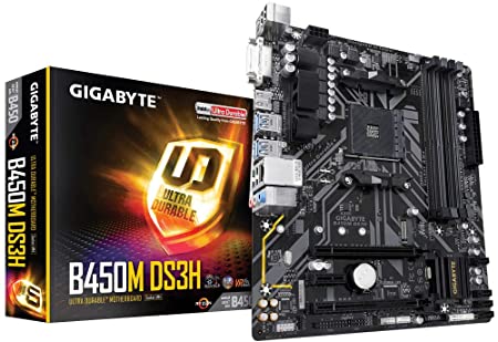[B450M DS3H] Tarjeta Madre Gigabyte B450M Ds3H Am4, Micro Atx
